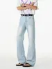 Jeans Acampanados de Seda Hielo Lyocell para Hombre, Estilo Delgado de Verano, Vibras Frescas, Pantalones Vintage Sickle, Pantalones Rectos de Tencel