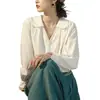 Camisa de Manga Larga con Nuevo Diseño para Mujer Primavera 2026, Top Retro Francés con Manga de Farol, Camisa Holgada Versátil
