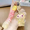 Llavero de Kuromi con aceite y brillos de dibujos animados, llavero para coche, colgante, decoración de llavero para bolso de pareja, regalo