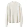 Baicai Veludo 100% Caxemira Pura Novo Estilo Malha Suave Gola Semi-Alta Suéter de Renda Aplique Camada Base Top
