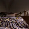 Juego de Ropa de Cama Atmosférico Xinghe, Juego de Cuatro Piezas 100% Algodón de Fibra Larga, Funda Nórdica de Jacquard de Algodón Puro de Alta Gama, Sábana Plana, Sábana Bajera de Lujo Ligero