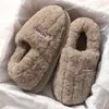Zapatillas de casa para hombre, modelo nuevo de invierno 2025, de felpa cálida, engrosadas, con talón cerrado, de algodón, con tacto suave