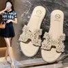 Nuevas Sandalias Planas Frescas Estilo Hada de Verano 2026 para Mujer, Elegantes y de Moda con Perlas para Uso en Exteriores