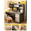 Escritorio con estantería, mesa integrada para estudiantes y uso doméstico, escritorio de escritura para dormitorio, montado en la pared con cajones, estantería, escritorio de oficina para computadora para adultos