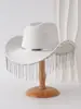 Chapéu de Cowboy Ocidental Popular Europeu e Americano com Franjas Finas Chapéu Pequeno Casual Elegante Chapéu de Festa de Festival Chapéu de Jazz