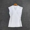 Camisa sin mangas con cuello en V Sumeihui para mujer, Novedad Primavera y Verano 2026, Estilo Nórdico Tot Simple, Top tipo wrap