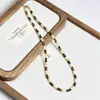 Collar de Perlas de Agua Dulce Piedra Natural Estilo Maillard Ojo de Tigre Concha Perla Cadena para Clavícula con Cuentas Cadena para Suéter Europea y Americana