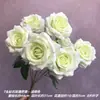 Tela de lana 7 cabezas ramo de rosa de diamante flor de simulación flor de rosa material de flor de boda flor para sostener en la mano decoración del hogar flor artificial