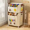 Caja de almacenamiento para juguetes infantiles con ruedas, gran capacidad, organizador para muñecas de bebé, caja de almacenamiento para el hogar para bloques de construcción y bocadillos
