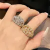 Anillo Abierto Bañado en Oro Real de 18K, Diseño Hueco, Simple y Elegante, Pulsera Versátil, Lujo Ligero, Sensación de Alta Gama, Joyería para Mujer