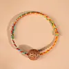 Pulseira de Caroço de Pêssego Selvagem para Bebês e Crianças, um Amuleto Protetor para o Ano de Nascimento, Pulseira Colorida de Madeira de Pêssego Trançada para Segurança