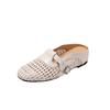 Sandalias de Piel de Oveja Estilo Francés Nuevas que Aumentan la Altura, de Punta Cerrada para Mujer, con Malla Tejida Transpirable, de una Sola Tira, Mules de Punta Cuadrada, Nuevo Estilo