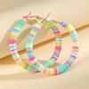 Pendientes bohemios de playa en forma de C, de cerámica suave y de color para mujer, ideales para fotografías callejeras en Internet.