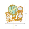 Globo Aerostático Horneado Pastel Piloto de Combate Decoración Niños Niñas Tarjeta de Pastel Decoración Tema Cumpleaños