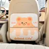 Bolsa de Almacenamiento para Asiento de Coche de Oso Lindo de Dibujos Animados Bolsa de Almacenamiento de Mesa para Respaldo de Asiento de Coche de Cuero Bolsa de Almacenamiento Multifuncional