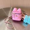 Bolsa Infantil 2024 Novo Estilo Estilo Pequeno Fragrante Fio Bordado Mini Bolsa Balde Bolsa Transversal de Corrente com Laço Fofo Porta Batom