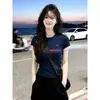 2026 Nuevo Estilo Puro Deseo Chica Caliente Estilo Verano Casual Único Nicho Cuello Redondo Camiseta Corta Mujer Corte Delgado Versátil Top