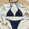 2026 Verano Europeo y Americano Comercio Exterior Nuevo Producto Bikini de Halter Traje de Baño Multicolor Bikini Sexy de Atar Traje de Baño de Dos Piezas para Mujer