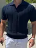 Camiseta branca de tricô com gola, manga curta, vazada, estilo Harajuku japonês moderno, sem marca, respirável, versátil e estilosa