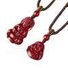Colgante Natural de Cinabrio Dorado Púrpura con Hebilla de Paz, Calabaza, Buda Maitreya, Guanyin, Gota de Agua, Diseño de Zorro para Hombres y Mujeres