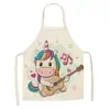 Delantal con Estampado de Unicornio de Dibujos Animados Nuevo Delantal de Pintura para Niños Cocina Impermeable y a Prueba de Aceite Delantal sin Mangas para Adultos Una Pieza