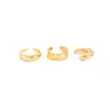Conjunto de Anillos Abiertos Metálicos Plegados Estilo Ins Hip-Hop Transfronterizo Europeo y Americano, Anillo de Abrazo Sencillo Liso de Gota de Agua para Mujer