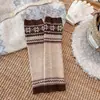 Zapatos y Accesorios: Calcetines de Lana Fair Isle para Otoño e Invierno, Calcetines Holgados con Patrón de Copos de Nieve, Calcetines Gruesos de Lana Vintage Cálidos para Pantorrilla y Polainas
