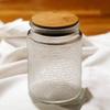 Jarra de vidro estilo japonês retrô com padrão de flor de begônia, jarra de armazenamento de grãos de café, jarra de armazenamento de cozinha, jarra selada para armazenamento de talheres