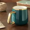 Caneca Cerâmica Quente com Borda Dourada Personalizada Presente para Evento Corporativo Copo de Água Caneca de Café com Logotipo Publicitário Impresso Lembrança