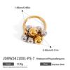 Wanxing Europeu e americano de aço inoxidável ouro e prata combinando bola de metal anel de corda de uva móvel anel de aço titânio joias transfronteiriças