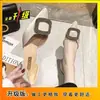 Scarpins de Salto Alto Bico Fino para Mulheres 2025 Primavera e Verão Novo Estilo Fada Rasteirinhas Salto Médio Boca Rasa Versátil Vazado Sapatos Femininos