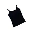 Camisola de color sólido para otoño e invierno con tirantes finos de tela cepillada, espalda hermosa y copas incorporadas, chaleco cálido push-up de copa fija para mujer