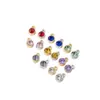 Chapado con Tachuelas de Diamante Piedra de Estrella Colorida Piedra de la Suerte Joyería de Piedra de Nacimiento Accesorios Colgante de Collar DIY Pendientes