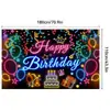 Telón de Fondo de Cumpleaños Nuevo Estilo Transfronterizo Poliéster Accesorios de Fiesta Decoración de Escena con Globos Banner de Cumpleaños Tapiz Colgante