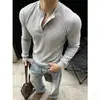 Camisa polo de outono estilo "old money", com design de gaivota, gola Henley, mangas compridas, corte esportivo e respirável, visual retrô americano clássico e versátil para usar.