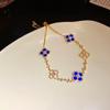 Pulseira de Trevo de Quatro Folhas com Zircônia, Design Versátil, Pulseira Fashion para o Dia a Dia, Luxo Leve, Joias de Alta Qualidade para Mulheres Atacado