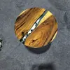 Mesa Redonda de Madera de Nogal Sudamericano y Resina Epoxi de Venta Caliente al por Mayor, Precio Directo de Fábrica, en Stock, Lista para Enviar