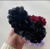 Pinza de Plátano con Flor Borgoña Estilo Yi Mengling Grande Moderna Pinza para el Cabello de Influencer Moda Nuevo Pinza Horizontal Pinza Suave