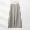 Pantalones de traje de mujer de pierna ancha de cintura alta estilo Old Money, Nueva Colección Otoño 2026, Pantalones curvos de corte holgado, Pantalones casuales de pierna recta