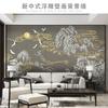 Tela de Pared de Fondo Personalizada Estilo Chino Nuevo para Vestíbulo de Hotel, Panel Duro de Pared de Fondo Mural Tridimensional Texturizado y Finamente Tallado para Decoración Comercial