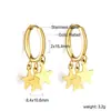 Moda Transfronteiriça Ouro 18K Círculo Estrela Joias Fofas Brincos Retrô Joias de Aço Inoxidável Brincos Versáteis Venda por Atacado