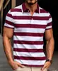 Camisa Polo Masculina de Verão, Top Elegante com Gola Listrada, Novo Estilo de Comércio Exterior Transfronteiriço Camisa Polo Masculina de Manga Curta