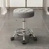 Taburete para Salón de Belleza con Ruedas, Giratorio y de Altura Ajustable, Taburete Redondo Profesional para Manicura, Silla Giratoria de Belleza para Barbería, Específico para Salón