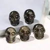 Jingdian Jewelry Peça Esculpida em Obsidiana Natural Cabeça de Caveira com Furo Acessórios DIY Contas Soltas Produtos Semi-Acabados Atacado