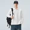 Ropa para Hombre Fengshe / Nueva Camisa Polo de Manga Larga con Cuello Revatible para Hombre Primavera y Otoño Sudadera con Capucha Holgada Chaqueta
