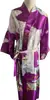 Amazon Transfronterizo Alargado Seda Mujer Estilo Japonés Dama Comercio Exterior Satín Bata de Noche Bata Abierta Ropa para el Hogar Dama Flor