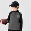 Camiseta Básica de Veludo Infantil Outono e Inverno Estampa de Letras Menino Estudante Gola Alta Meia Quente Roupa Íntima Camiseta Infantil Média e Grande