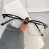 Gafas Planas Estilo Coreano para Cejas para Hombres, Efecto Adelgazante Sin Maquillaje, Monturas de Gafas de Media Montura con Graduación para Mujeres, Monturas de Gafas Anti Luz Azul, Envío Gratis I