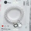 Cuerda para el pelo con colgante de gatito y pez, fresca y linda, para mujer, versátil, pulsera de pareja de dibujos animados, cordón para teléfono, anillo para el pelo, estilo delgado