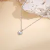 Luochen Venta Caliente Transfronteriza Collar Colgante Incrustado de Circonita en Forma de Corazón Nicho Lujo Ligero Gama Alta Exquisito Versátil Cadena para Clavícula